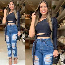 Carregar imagem no visualizador da galeria, Calça Jeans sem Lycra Customizada