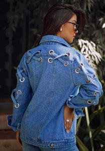 Jaqueta Jeans Cadarço