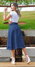 Carregar imagem no visualizador da galeria, Saia Jeans Poá Midi # 445187