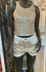 Shorts Jeans Paetê
