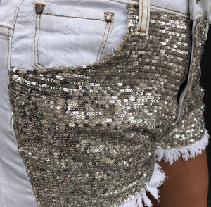Shorts Jeans Paetê