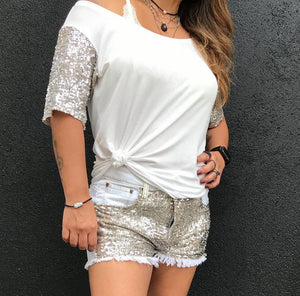 Shorts Jeans Paetê