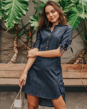 Carregar imagem no visualizador da galeria, Vestido Jeans Mullet Laços