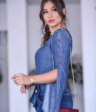 Carregar imagem no visualizador da galeria, Camisa Jeans Manga Boba