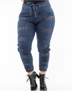 Calça jeans jogger plus