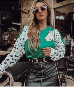 Blusa manga longa onça