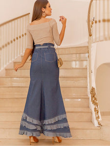 Saia jeans longa Miguelita
