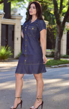 Carregar imagem no visualizador da galeria, Vestido Jeans Poá Cristina