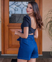 Carregar imagem no visualizador da galeria, Shorts-saia jeans Ariadne