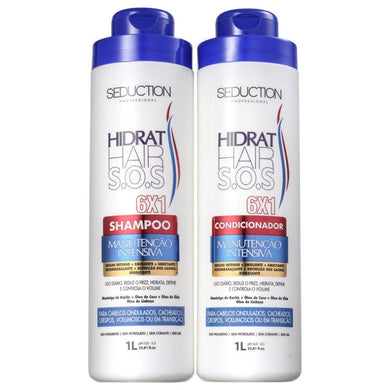 Jota & Ene Seduction Pro  Hidrat Hair SOS 6 x 1 - Kit Shampoo e Condicionador 2000 ml
