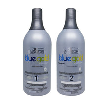 Carregar imagem no visualizador da galeria, Salvatore Progressiva Kit Profissional Blue Gold Premium - Passo &quot;1&quot; e &quot;2&quot; 2000 ml