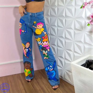 Calça Jeans Cartoon