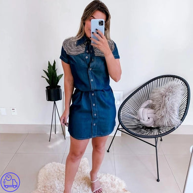 Chemise Jeans Bordada