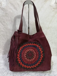 Bolsa Saco de Camurça Mandala Peruana