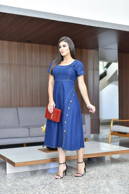 Vestido Midi Jeans Grizelda