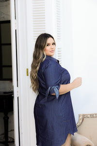 Vestido Jeans Mullet Laços