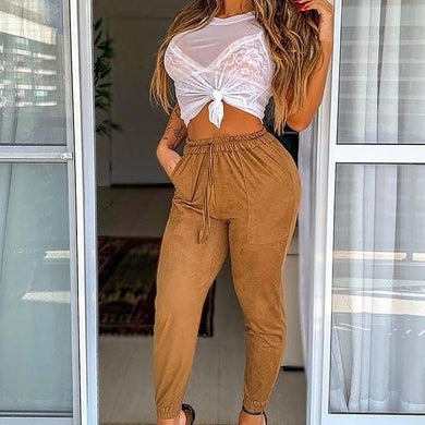 Calça Joggers de Suede