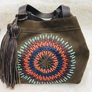 Bolsa Saco de Camurça Mandala Peruana