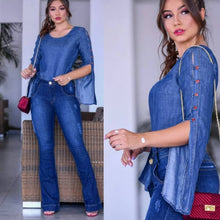 Carregar imagem no visualizador da galeria, Camisa Jeans Manga Boba