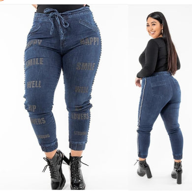 Calça jeans jogger plus