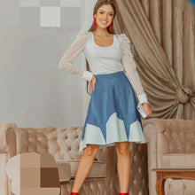 Carregar imagem no visualizador da galeria, Saia jeans chantilly