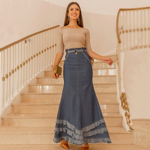 Saia jeans longa Miguelita