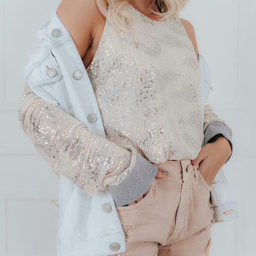 Jaqueta Paête & Jeans Liria