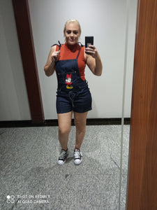 Jardineira jeans minimic