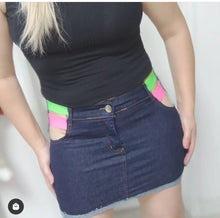 Carregar imagem no visualizador da galeria, Mini saia jeans neon