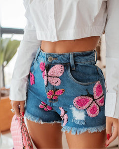 Shorts Jeans Butterfly