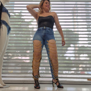 Calça Jeans Folk
