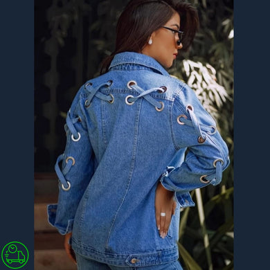 Jaqueta Jeans Cadarço
