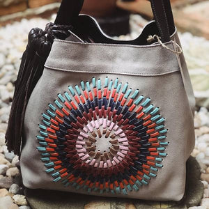 Bolsa Saco de Camurça Mandala Peruana