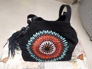 Bolsa Saco de Camurça Mandala Peruana