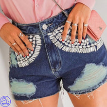 Carregar imagem no visualizador da galeria, Shorts Jeans Pedrarias Reis