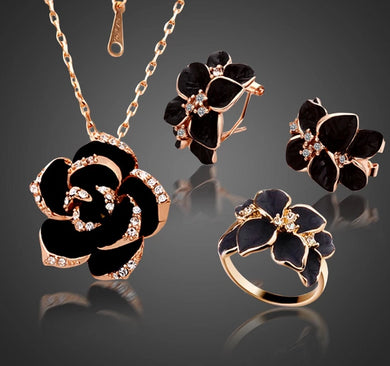 Colar e Brincos Black Rose # 82606.8090