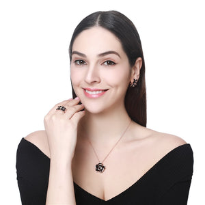 Colar e Brincos Black Rose # 82606.8090