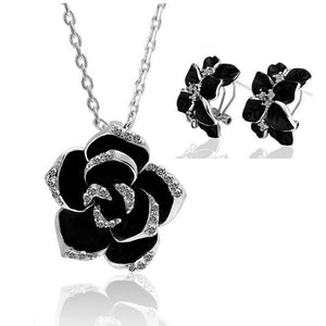 Colar e Brincos Black Rose # 82606.8090