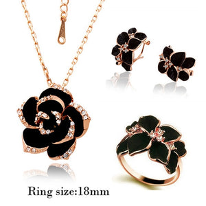 Colar e Brincos Black Rose # 82606.8090