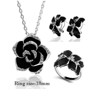 Colar e Brincos Black Rose # 82606.8090